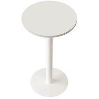 Table de réunion haute Easy Office pied métal Ø 60 cm plateau Blanc - Image principale