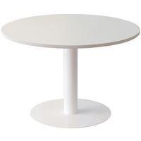 Table de réunion ronde Ø 115 cm Easy Office plateau Blanc pied blanc - Image principale