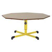 Table réglable Chloé octog. pied central, plateau hêtre - Mobidecor - Image 4