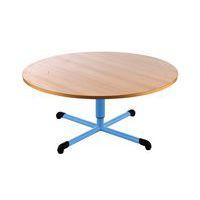 Table réglable Chloé ronde pied central, plateau hêtre - Mobidecor