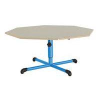 Table réglable Chloé forme octogonale plateau beige - Mobidecor