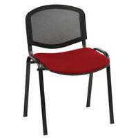Lot de 5 chaises Bliz piètement noir dossier résille assise tissu coloris rouge - Image principale
