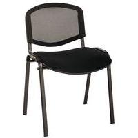 Lot de 5 chaises Bliz piètement noir dossier résille assise tissu coloris noir - Image principale