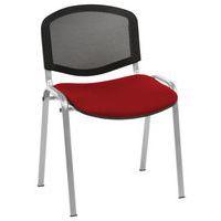Lot de 5 chaises Bliz piètement gris dossier résille noir assise tissu thumbnail image 2