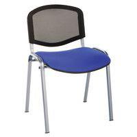 Lot de 5 chaises Bliz piètement gris dossier résille noir assise tissu thumbnail image 4