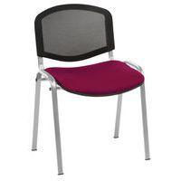 Lot de 5 chaises Bliz piètement gris dossier résille noir assise tissu thumbnail image 3