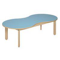 Table Lili cacahuète, plateau couleur, piétement bois hêtre thumbnail image
