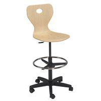 Chaise dessinateur Fidji piétement plastique coque bois