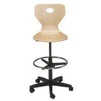 Chaise dessinateur Fidji piétement plastique coque bois thumbnail image 2