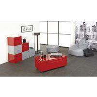 Table basse coffre sur roulettes Industrie coloris Rouge thumbnail image 2