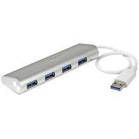 Hub USB 3.0 compact à 4 ports avec câble intégré Argent StarTech thumbnail image