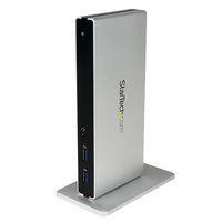 Station d'accueil USB 3.0 double affichage DVI PC portable  GbE et adaptateurs