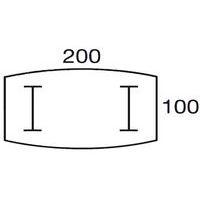 Table tonneau Oréa réglable en hauteur 200x100cm coloris Chêne/Blanc thumbnail image 2