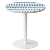 Guéridon Easy Office bas pied métal Ø 60 cm plateau Décor Bleu - Image principale