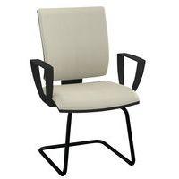 Fauteuil visiteur OPTIMA pied luge verni noir accoudoir fixe M1 Beige - Image principale