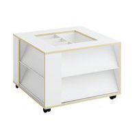 Présentoir mobile 4 faces avec bacs Filos blanc - Image principale