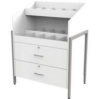 Meuble CD/DVD Ellipse caisson blanc - tube - Manutan Expert - Image principale