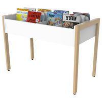 Bac à albums haut simple Ellipse structure hêtre massif sans roulettes - Image 2