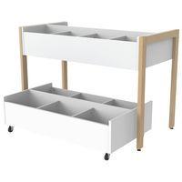 Bac à albums haut simple Ellipse structure hêtre massif sans roulettes - Image 3