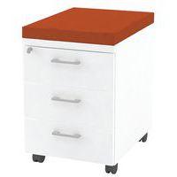 Caisson mobile 3 tiroirs blanc + coussin M1 ORANGE B01/017 - Image principale