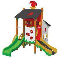 Structure tour et cabane le jardin des coccinelles - bois/polyester