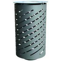 Poubelle Spiral 65L acier galvanisé gris martelé - Image principale