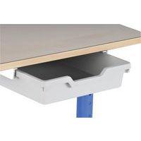 Lot de 2 tables régl. Chloé rect. pied dégag.lat. plat. hêtre tiroir -Mobidecor - Image 2