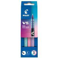 Pochette 3 rollers V5 0,5 mm rose/turquoise/violet - Pilot