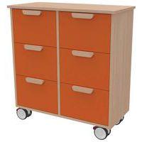 Meuble Filou 6 tiroirs sur roulettes orange de Sienne - Image principale