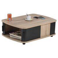 Table basse chêne 4 rideaux noir thumbnail image 2