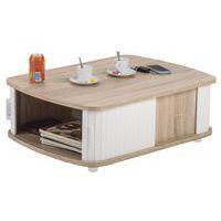 Table basse chêne 4 rideaux blanc - Image 2