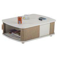 Table basse blanc 4 rideaux chêne thumbnail image 2