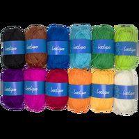 Lot 12 pelotes de laine 55m couleurs vives