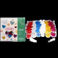 Lot de 200 cœurs mousse pailletée adhésive