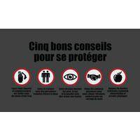 Tapis Imperial imprimé  Cinq bons conseils pour se proteger - Français