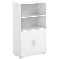 Armoire Flora  4 étagères dont 2 portes blanc  serrure et clé-MIRPLAY School - Image principale