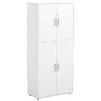 Armoire Rosie avec étagères  et 4 portes avec serrure blanc-Mirplay School - Image principale