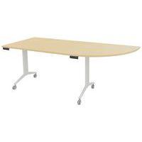 Table plateau pivotant Avel avec angle à droite pied blanc sur roulettes thumbnail image 5