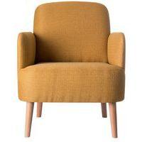Fauteuil Duncan pied hêtre massif revêtement tissu polyester coloris Safran thumbnail image 2