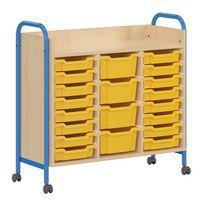 Meuble 20 bacs plastique sur roulettes Chloé - Mobidecor