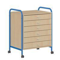 Meuble 6 tiroirs Chloé sur roulettes - Mobidecor