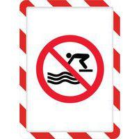 Lot de 2 cadre magneto securite magnetique A4 rouge/blanc - Image 2