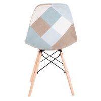 Lot de 4 chaises Karen effet patchwork bleu thumbnail image 3