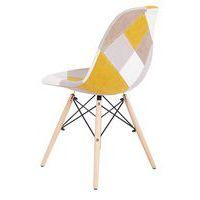 Lot de 4 chaises Karen effet patchwork moutarde thumbnail image 2