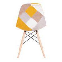 Lot de 4 chaises Karen effet patchwork moutarde thumbnail image 3