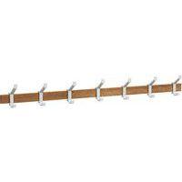 Portemanteau mural Bois 7 patères Argent - Image principale