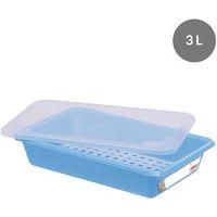 Bac plat HACCP avec couvercle et grille - GILAC, Coloris : Bleu - Image 3