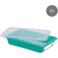 Bac plat HACCP avec couvercle et grille - GILAC, Coloris : Vert - Image 3