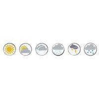Lot 6 aimants météo illustrés sur les 2 faces Ø 40 mm - Wonday