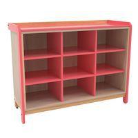 Meuble déshabillage 9 cases + tapis sans porte coloris corail - Image principale